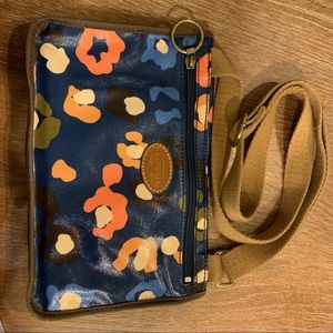 Fossil navy floral crossbody purse